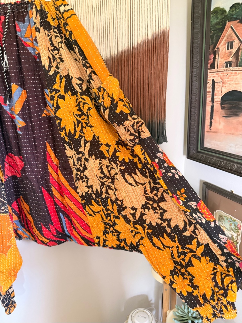 Kantha Bae Be Still Harem Bohemian Patchwork Harem Pants - Picture 6 of 11